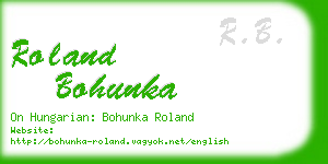 roland bohunka business card